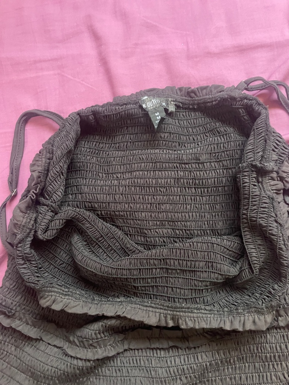 Urban Outfitters Black Smocked Top with Spaghetti Straps - Picture 5 of 7